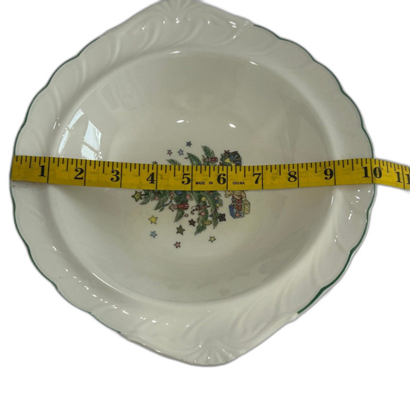 Vintage Nikko Serving Bowl Dish Happy Holidays - Picture 9 of 11